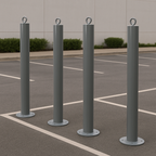 76mm Grey Fixed Security Bollard – Heavy-Duty Bolt-Down Design