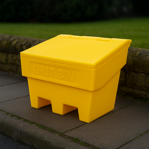 100L Heavy-Duty Yellow Grit Bin – UV-Stabilised, Weatherproof & Corrosion-Resistant