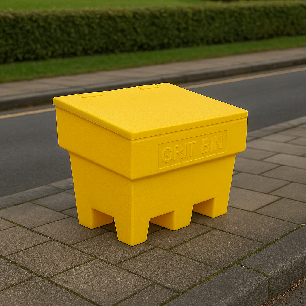 100L Heavy-Duty Yellow Grit Bin – UV-Stabilised, Weatherproof & Corrosion-Resistant
