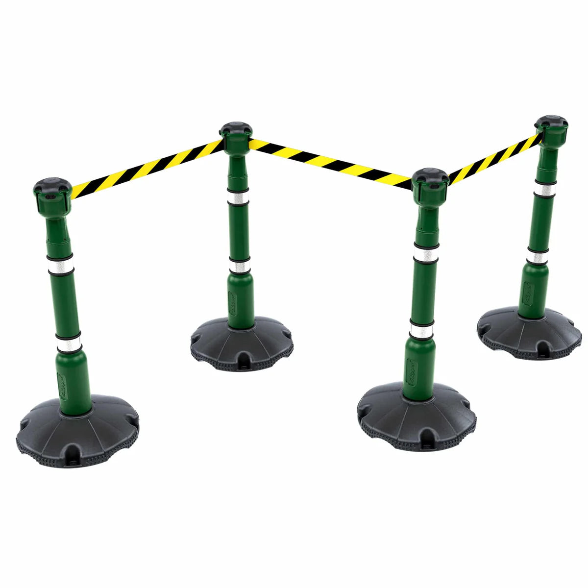 27m Retractable Safety Barrier Kit (KIT01) – Heavy-Duty Post & Base System with High-Visibility Tape