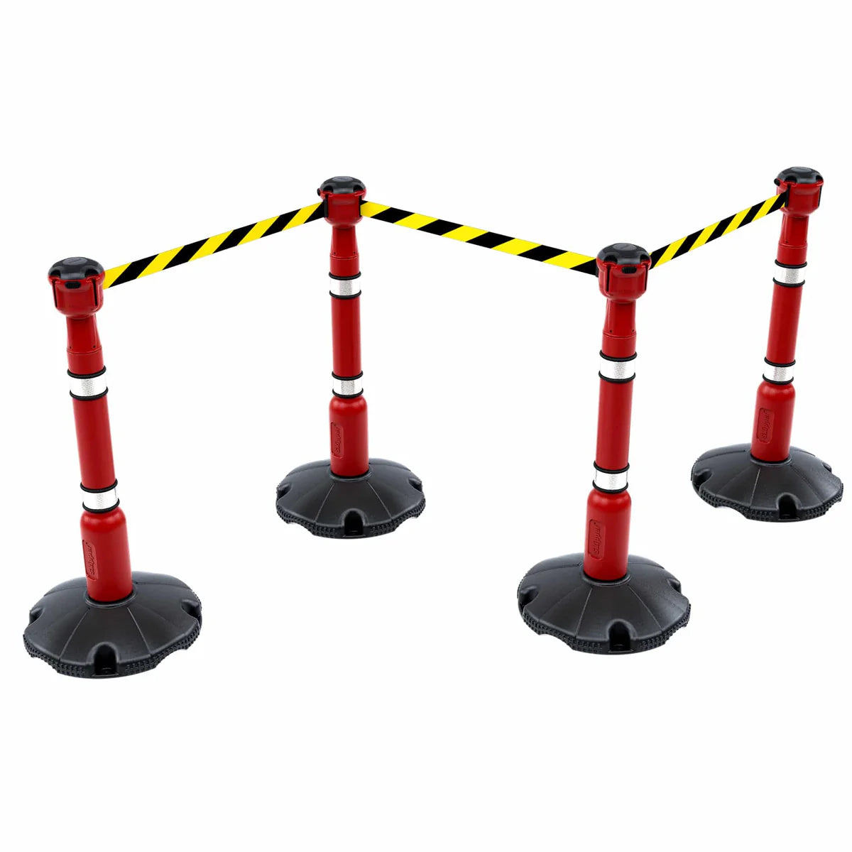 27m Retractable Safety Barrier Kit (KIT01) – Heavy-Duty Post & Base System with High-Visibility Tape