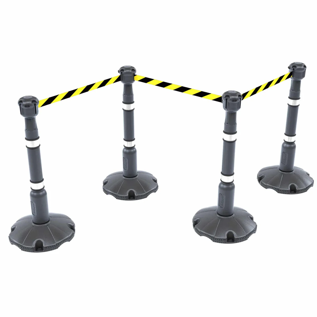 27m Retractable Safety Barrier Kit (KIT01) – Heavy-Duty Post & Base System with High-Visibility Tape