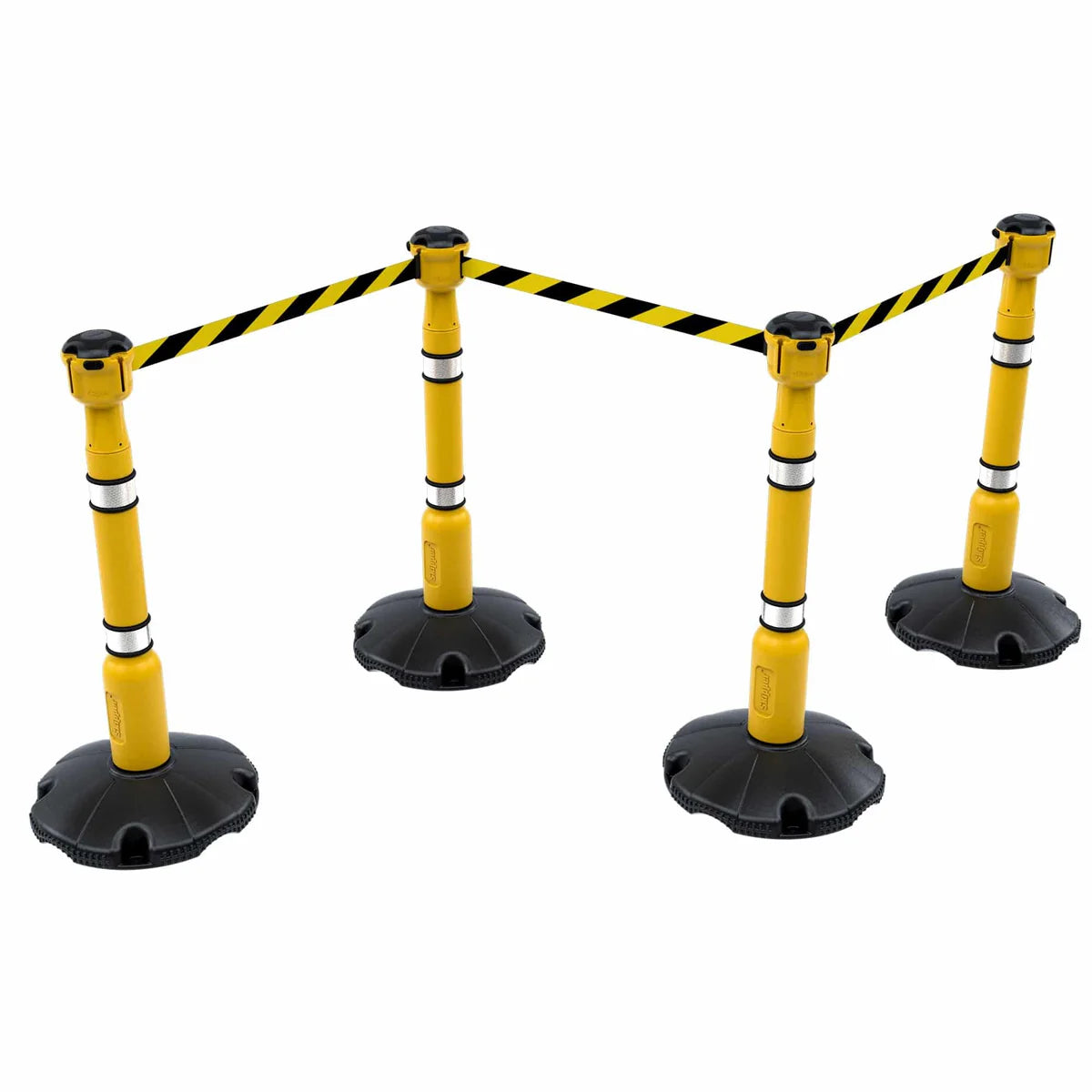 27m Retractable Safety Barrier Kit (KIT01) – Heavy-Duty Post & Base System with High-Visibility Tape