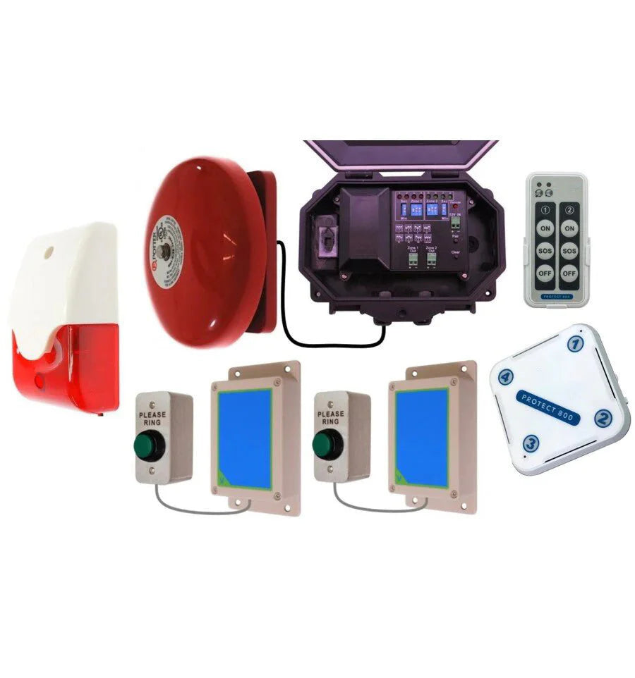 Two-Entrance Wireless Commercial Doorbell Kit
