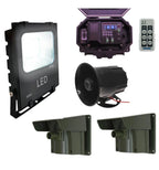 Security Floodlight & Siren Long-Range Driveway PIR Alarm with Outdoor Receiver
