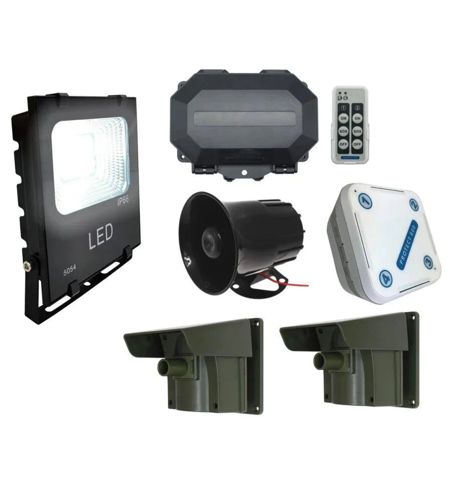Protect-800 Long Range Driveway PIR Alarm with Security Light, Siren & Indoor/Outdoor Receivers
