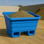 300L Heavy-Duty Blue Mortar Tub with Forklift Access – Ribbed Walls & Twin-Skin Base