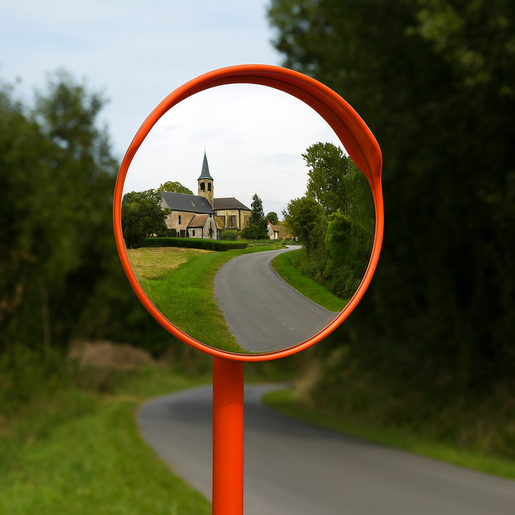 External Convex Safety Mirror with Hood – Ideal for Car Parks & Loading Bays