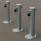 Galvanised Fold-Down Parking Post with Integral Lock – Durable Anti-Theft Barrier