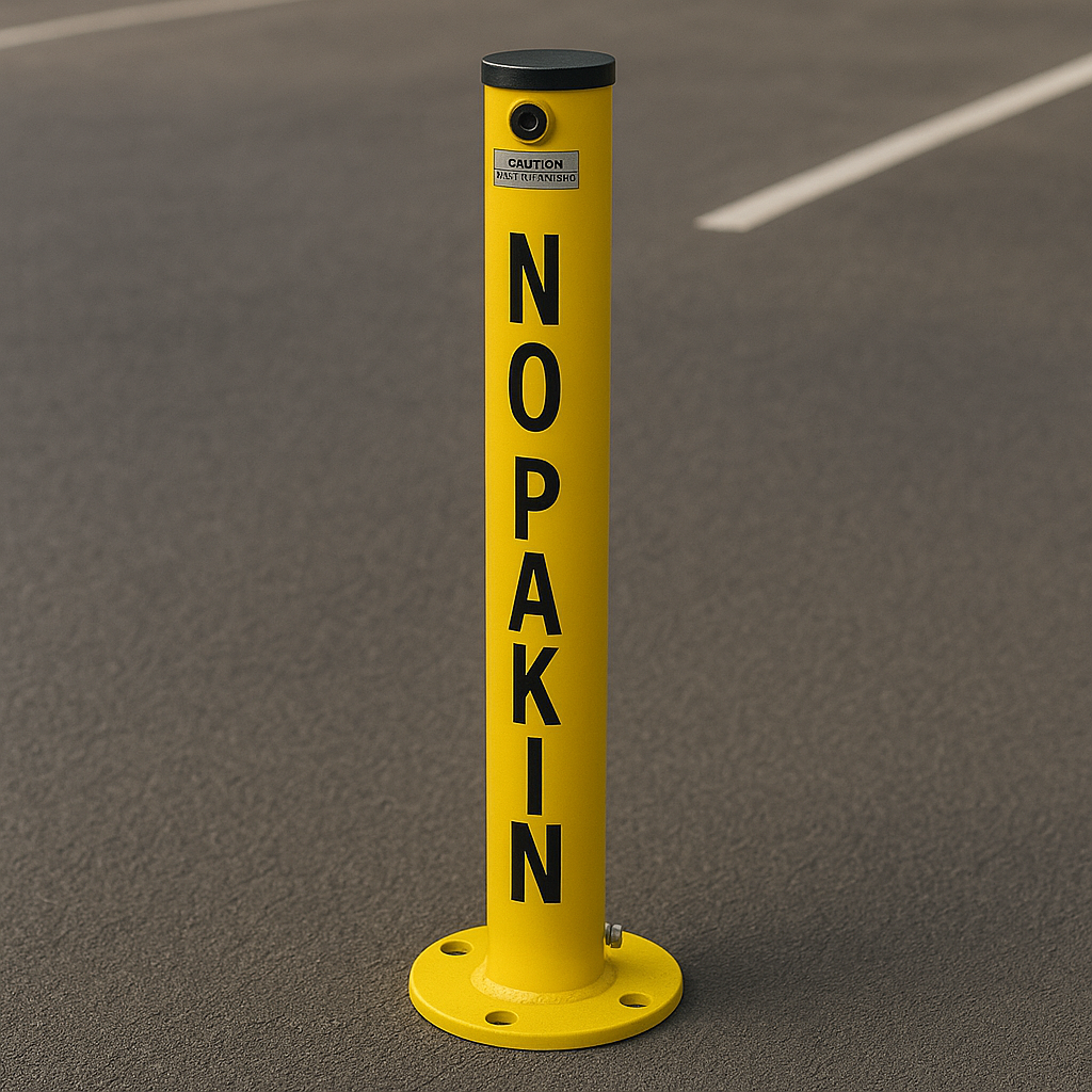 Fold-Down Parking Post – ‘No Parking’ Bollard for Driveways & Reserved Spaces