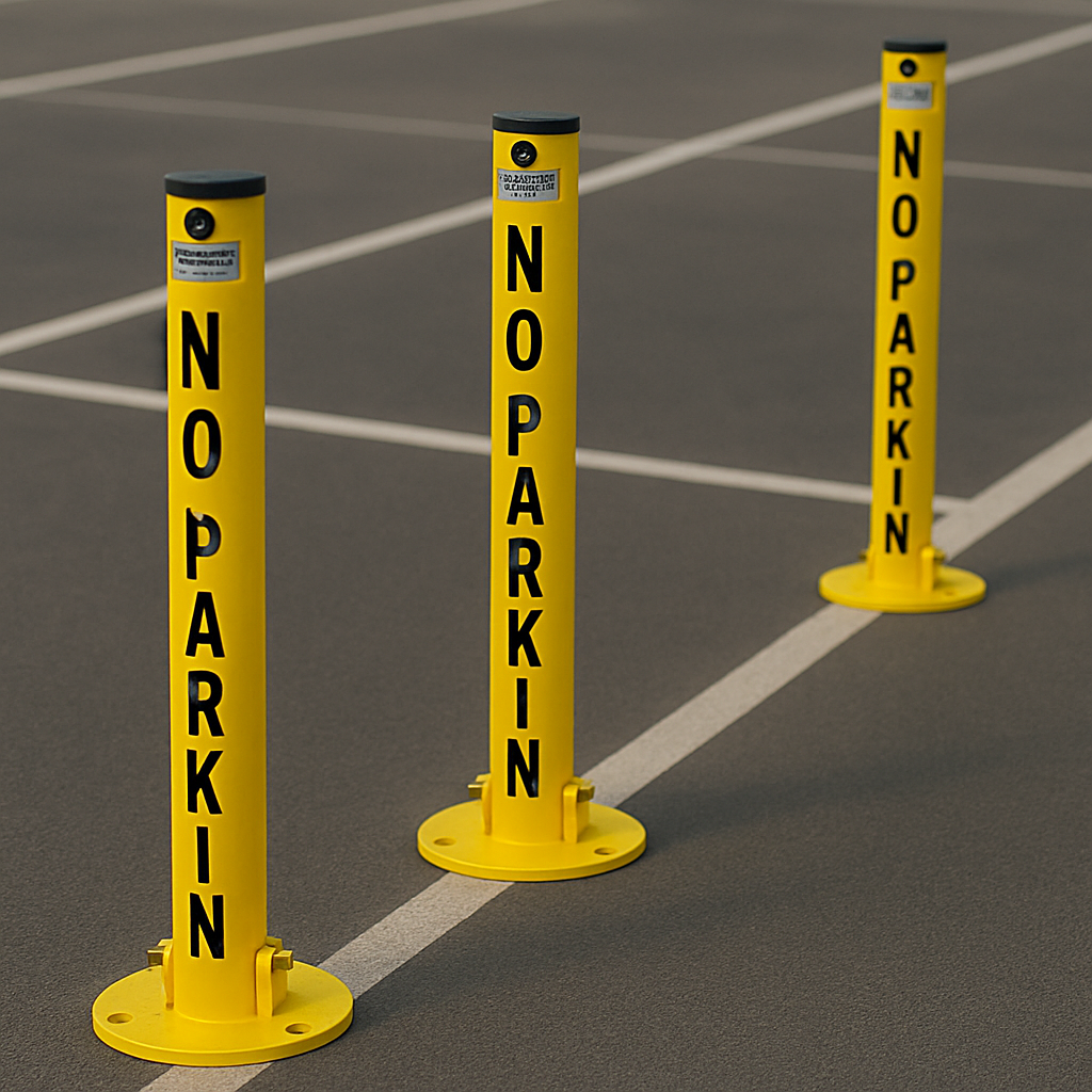 Fold-Down Parking Post – ‘No Parking’ Bollard for Driveways & Reserved Spaces