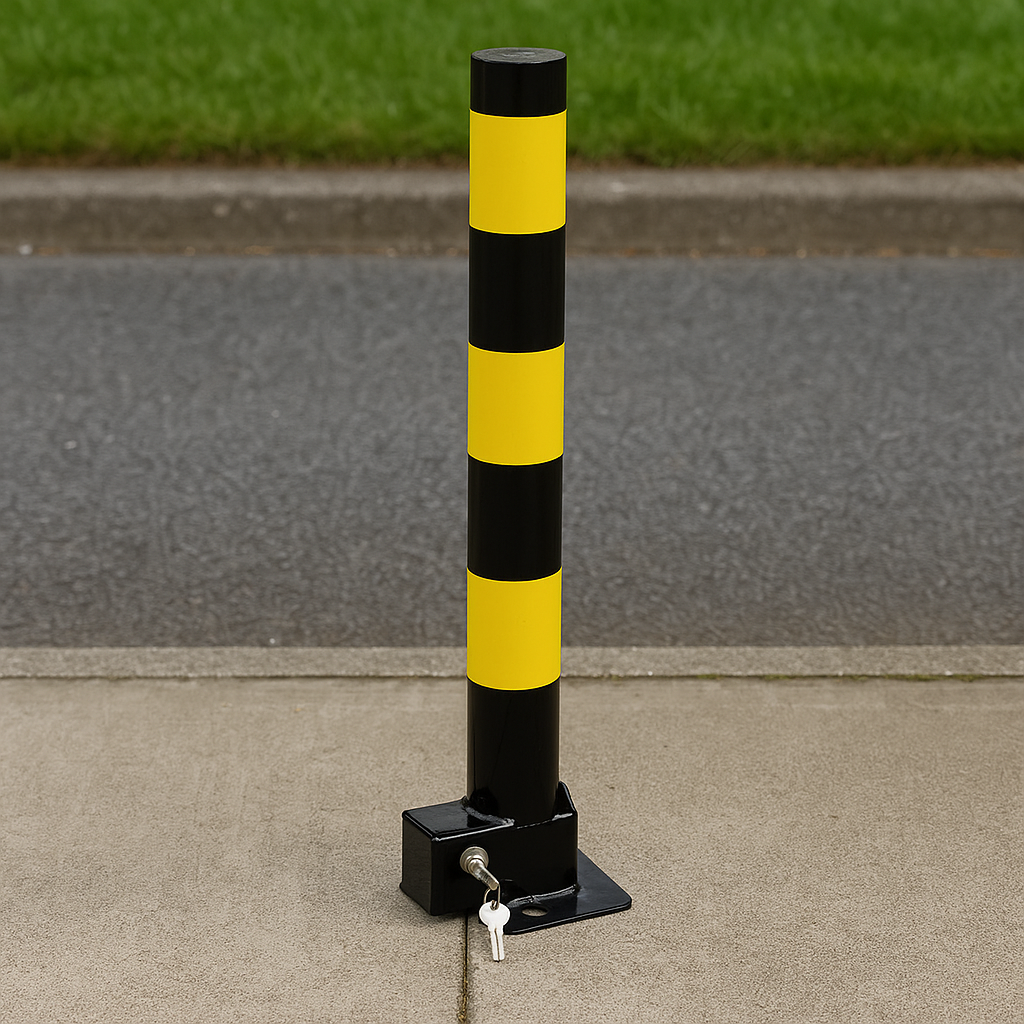 Steel Folding Parking Bollard – Heavy-Duty Anti-Theft Security Post