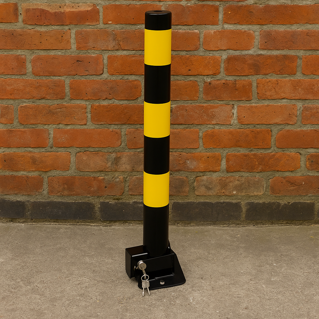 Steel Folding Parking Bollard – Heavy-Duty Anti-Theft Security Post