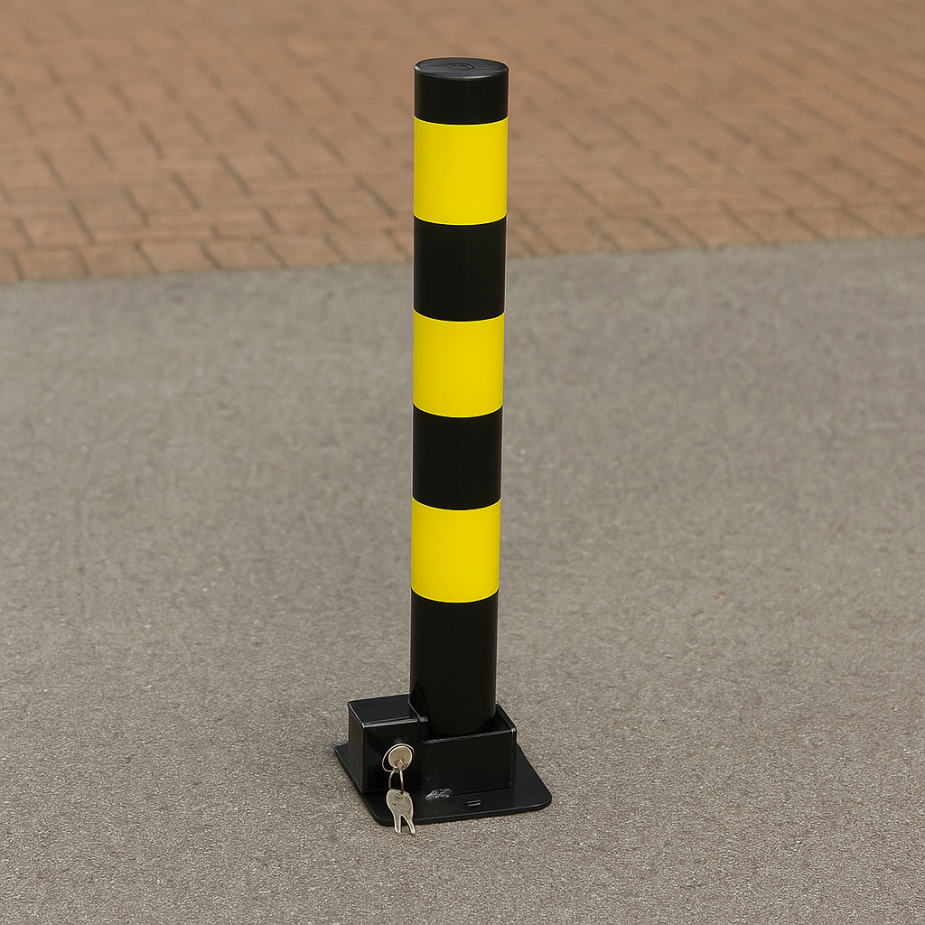 Steel Folding Parking Bollard – Heavy-Duty Anti-Theft Security Post