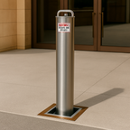 500mm Stainless Steel Retractable Bollard – Compact Security Post with High-Security Lock for Driveways, Car Parks & Commercial Use