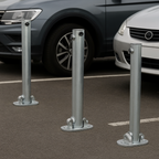 Bolt-Down Folding Security Post – Lockable Steel Parking Bollard