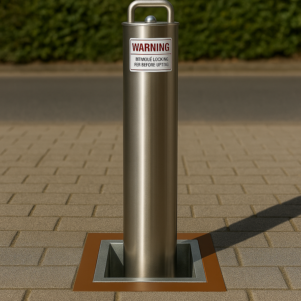 500mm Retractable Telescopic Parking Bollard – Padlockable Security Post for Driveways, Car Parks & Commercial Access Control