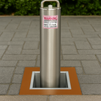 500mm Stainless Steel Retractable Bollard – Compact Security Post with High-Security Lock for Driveways, Car Parks & Commercial Use