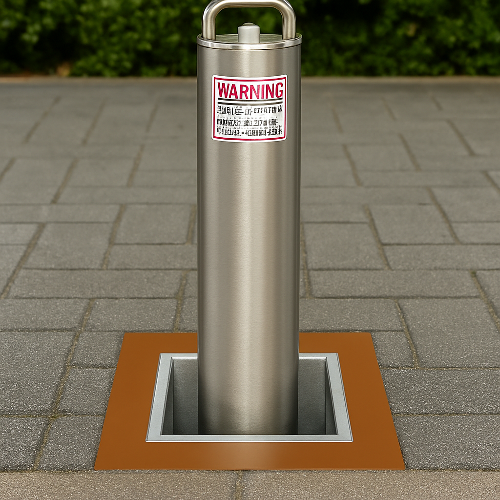 500mm Stainless Steel Retractable Bollard – Compact Security Post with High-Security Lock for Driveways, Car Parks & Commercial Use