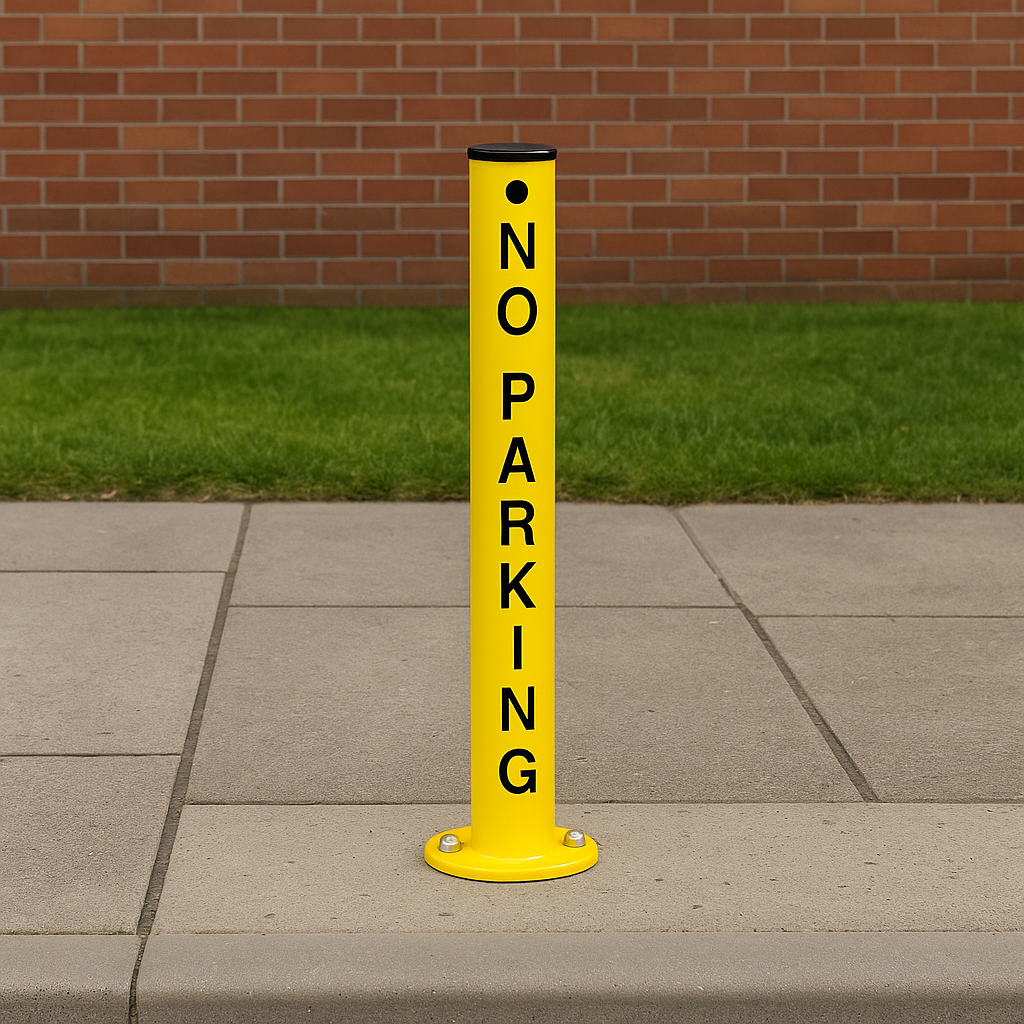 No Parking Fold-Down Security Post – Heavy-Duty Lockable Bollard for Driveway & Parking Protection