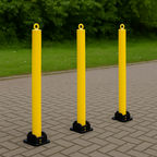 Large White Fold Down Steel Security Post