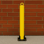 Large White Fold Down Steel Security Post