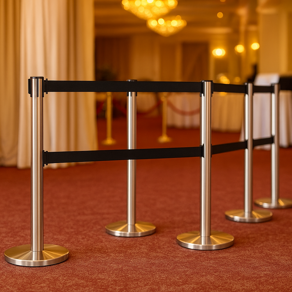 Premium Retractable Belt Barrier Post – 3.4m & 3.9m | Long-Range Queue Management Solution for Retail, Events & Industrial Use