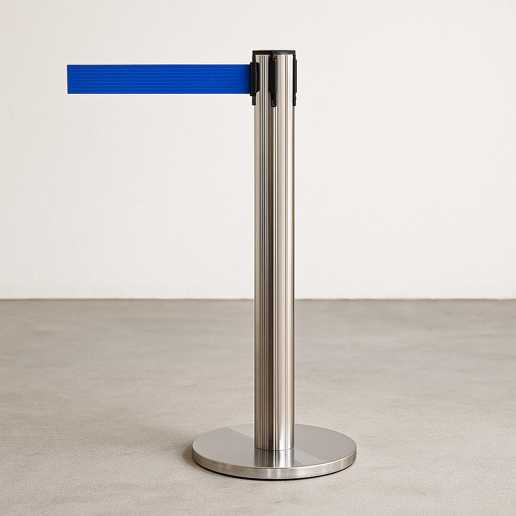 Premium Retractable Belt Barrier Post – 3.4m & 3.9m | Long-Range Queue Management Solution for Retail, Events & Industrial Use