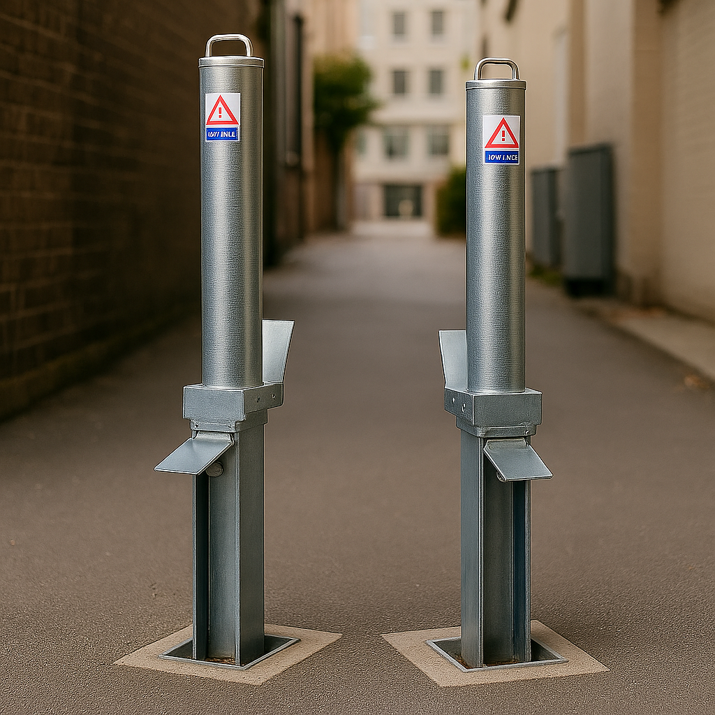 500mm Retractable Parking Bollard with Integral Lock – Compact Heavy-Duty Post for Driveways, Car Parks & Commercial Security