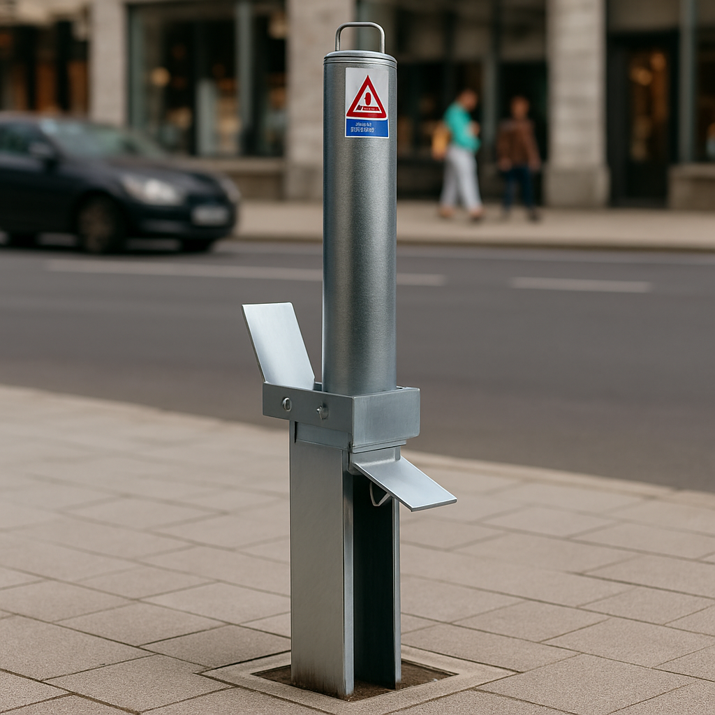 500mm Retractable Parking Bollard with Integral Lock – Compact Heavy-Duty Post for Driveways, Car Parks & Commercial Security