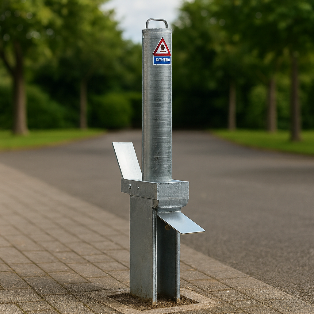 500mm Retractable Parking Bollard with Integral Lock – Compact Heavy-Duty Post for Driveways, Car Parks & Commercial Security