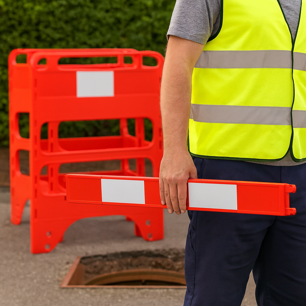 TRAFFIC-LINE HDPE Barrier Board – 2 m Plank | Red/White Reflective | Modular, Durable & Recyclable