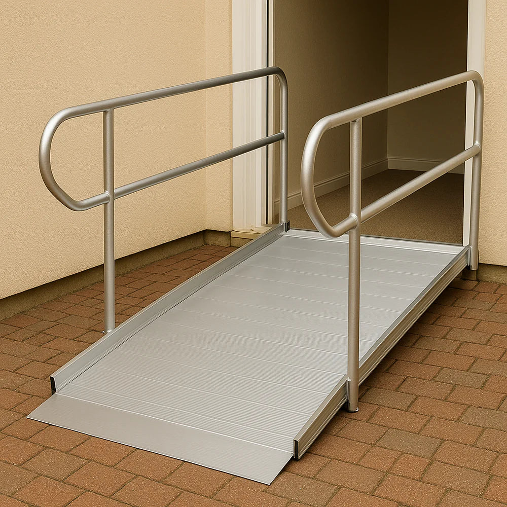 Durable Wheelchair Ramp with Handrails – Adjustable 3ft to 12ft