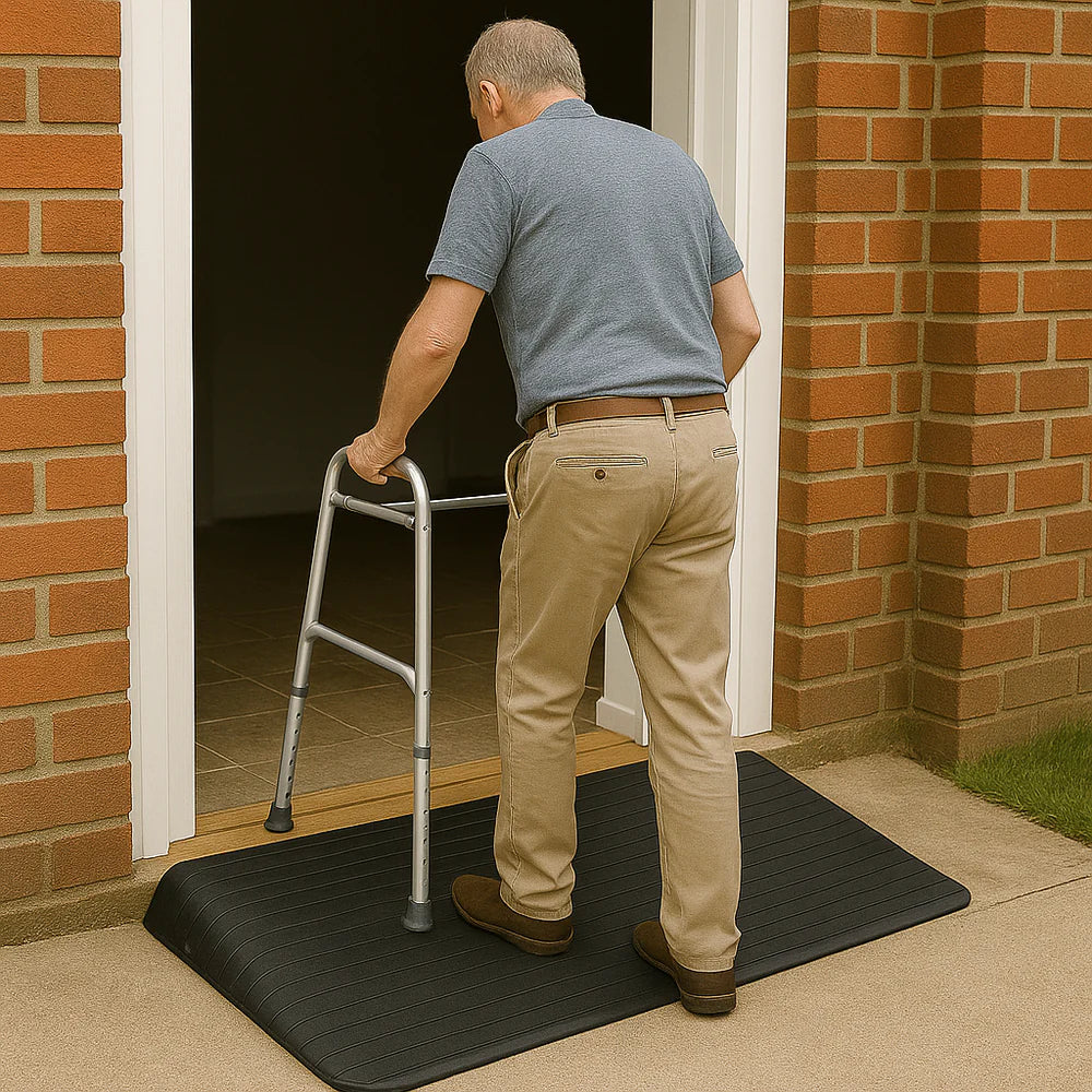 Non-Slip Rubber Threshold Ramps – 1" to 4" High for Wheelchair & Mobility Access