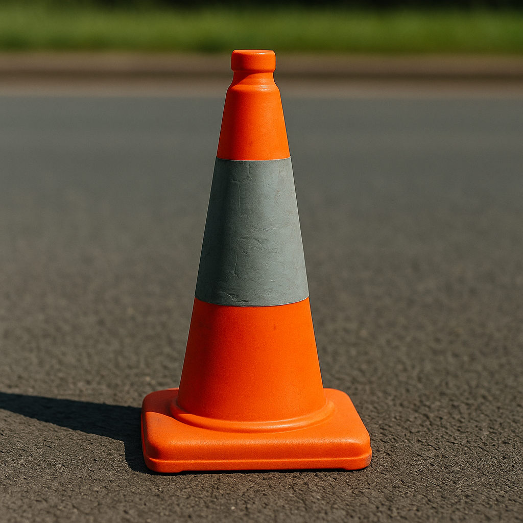 410 mm (16″) Collapsible High-Visibility Safety Cone – Solid Base, Reflective Band, Compact Design