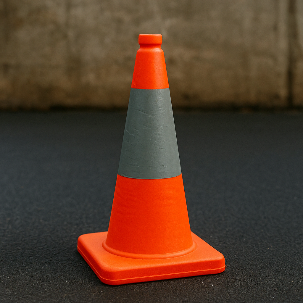 410 mm (16″) Collapsible High-Visibility Safety Cone – Solid Base, Reflective Band, Compact Design