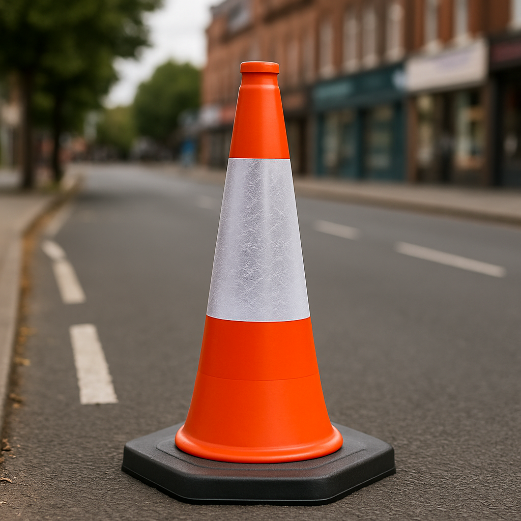 Traffic-Line 460 mm Safety Cone – High-Visibility D2 Reflective Sleeve with Eco-Friendly Recycled Base