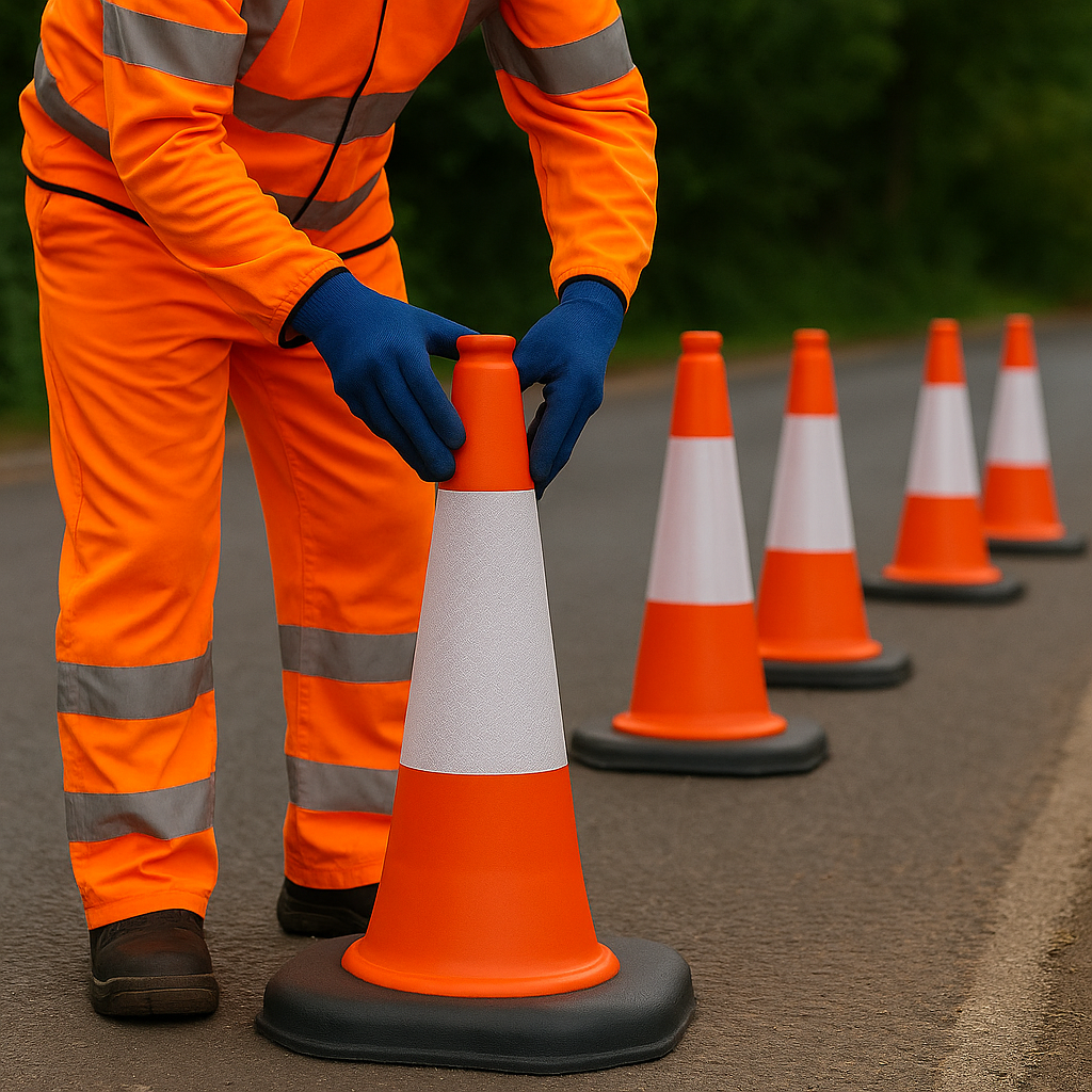 Traffic-Line 460 mm Safety Cone – High-Visibility D2 Reflective Sleeve with Eco-Friendly Recycled Base