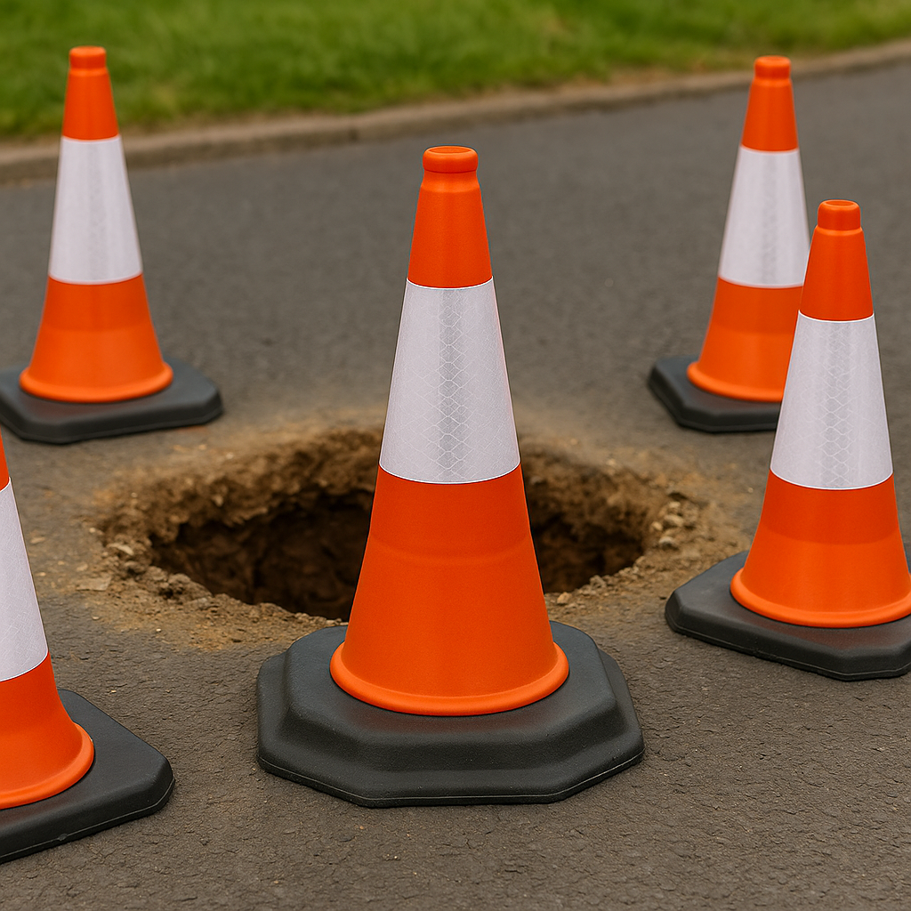 Traffic-Line 460 mm Safety Cone – High-Visibility D2 Reflective Sleeve with Eco-Friendly Recycled Base