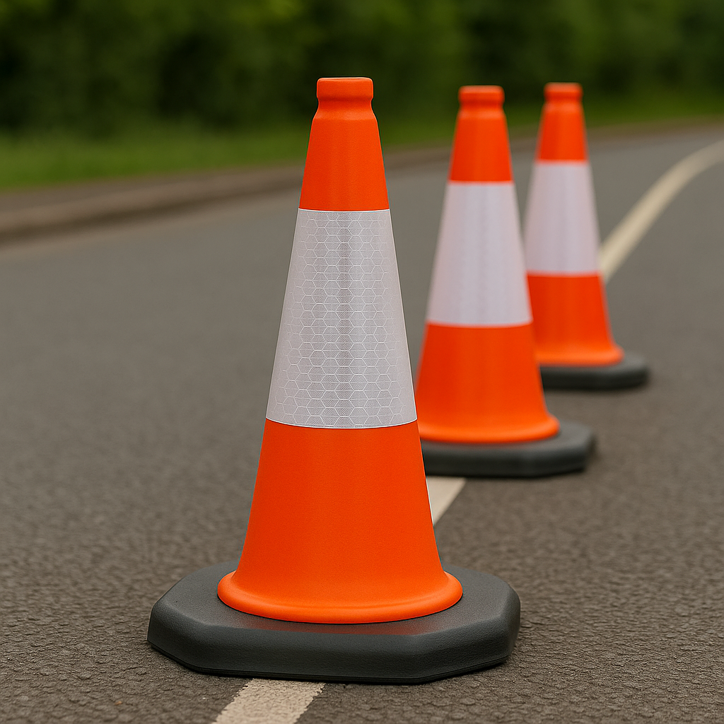 Traffic-Line 460 mm Safety Cone – High-Visibility D2 Reflective Sleeve with Eco-Friendly Recycled Base