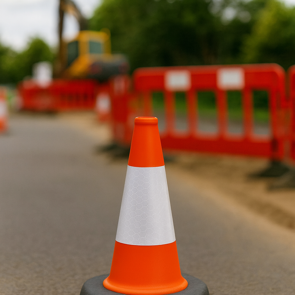 Traffic-Line 460 mm Safety Cone – High-Visibility D2 Reflective Sleeve with Eco-Friendly Recycled Base