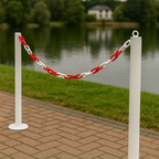 Durable Red & White Plastic Chain – Ideal for Safety Posts & Zone Marking (Sold per Metre)