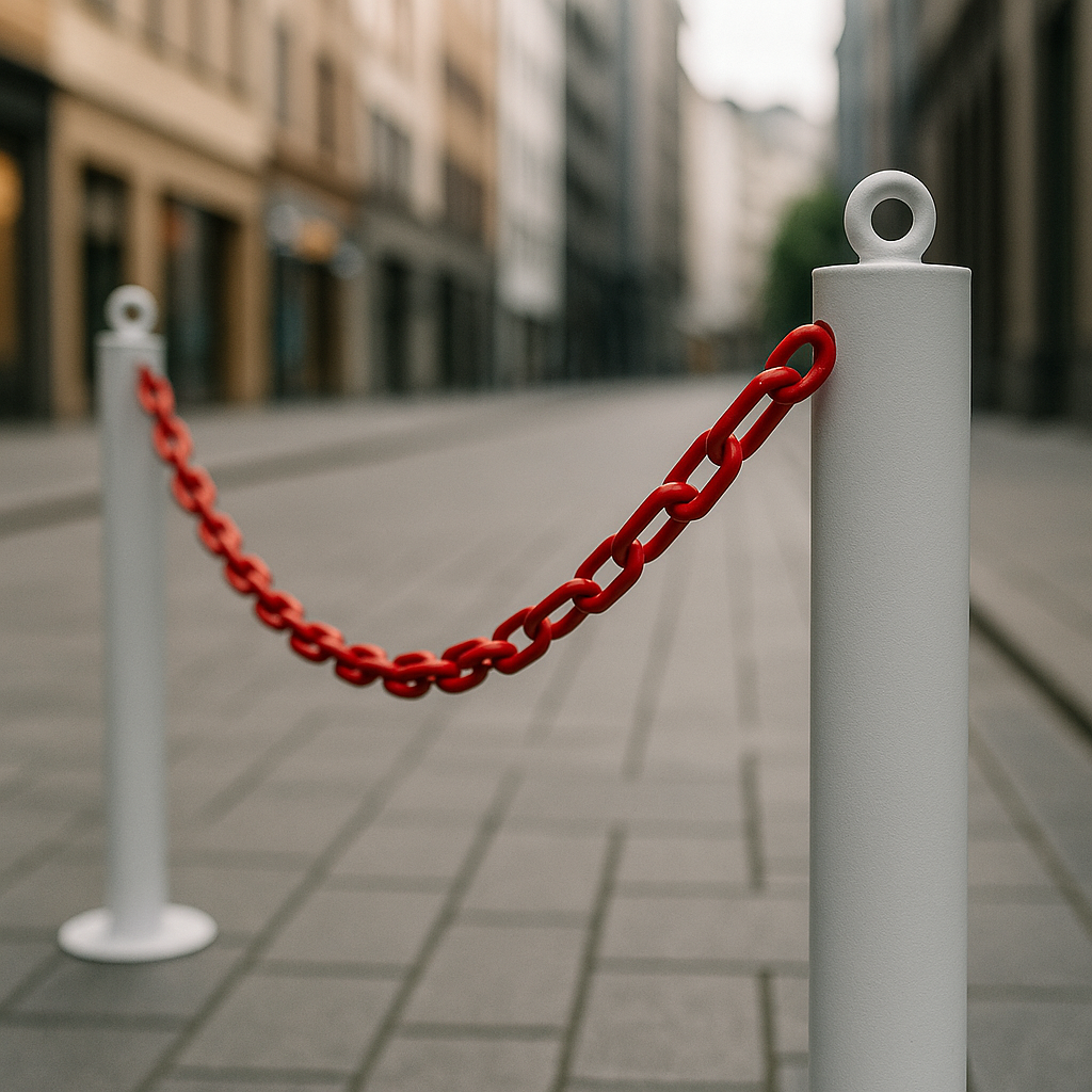 Durable Red & White Plastic Chain – Ideal for Safety Posts & Zone Marking (Sold per Metre)