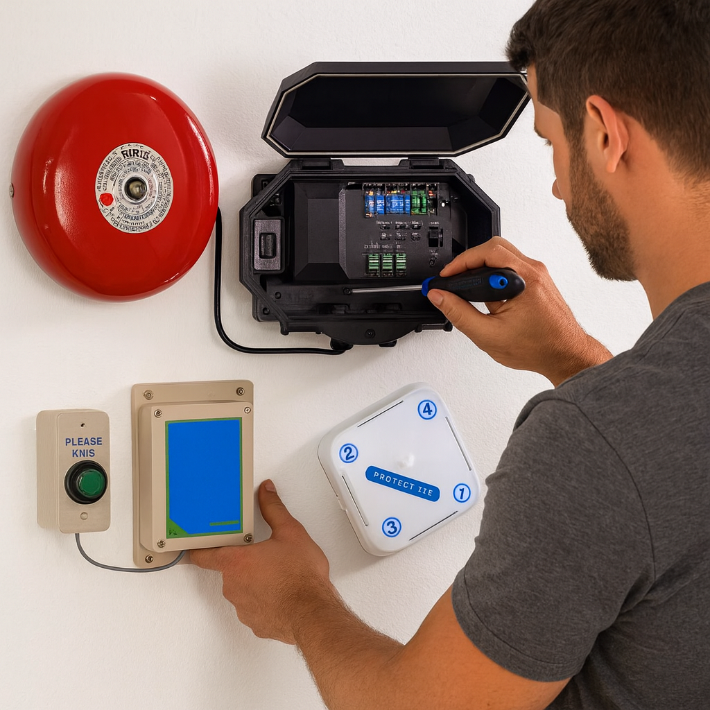 Wireless Commercial Bell Kit – Push Button, Loud Adjustable Bell & Extra Chime Receiver