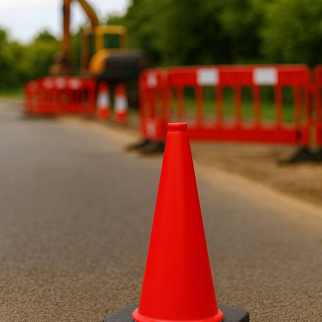 50 cm Flexible Red PVC Road Cone – Virtually Unbreakable, High-Visibility & Eco-Friendly