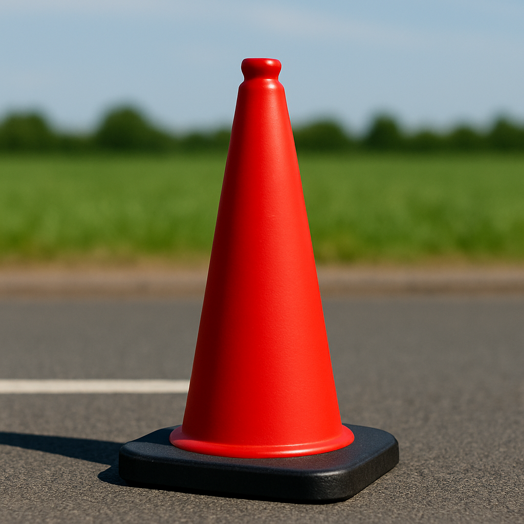 50 cm Flexible Red PVC Road Cone – Virtually Unbreakable, High-Visibility & Eco-Friendly