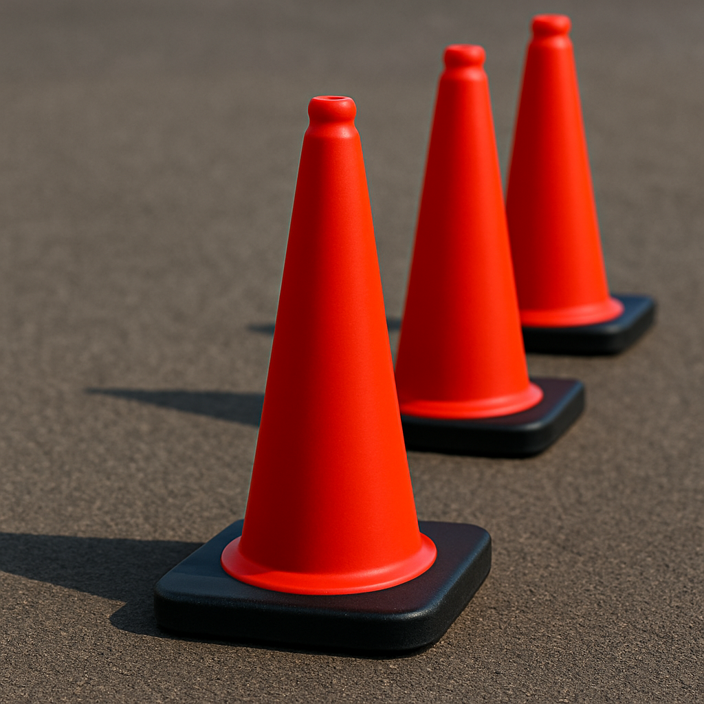 50 cm Flexible Red PVC Road Cone – Virtually Unbreakable, High-Visibility & Eco-Friendly