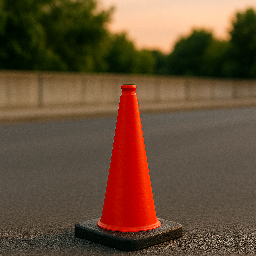 50 cm Flexible Red PVC Road Cone – Virtually Unbreakable, High-Visibility & Eco-Friendly