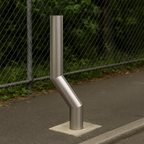 1100mm Cranked Safety Bollard – Above-Ground, Impact-Resistant Steel Barrier for Pathways & Car Parks