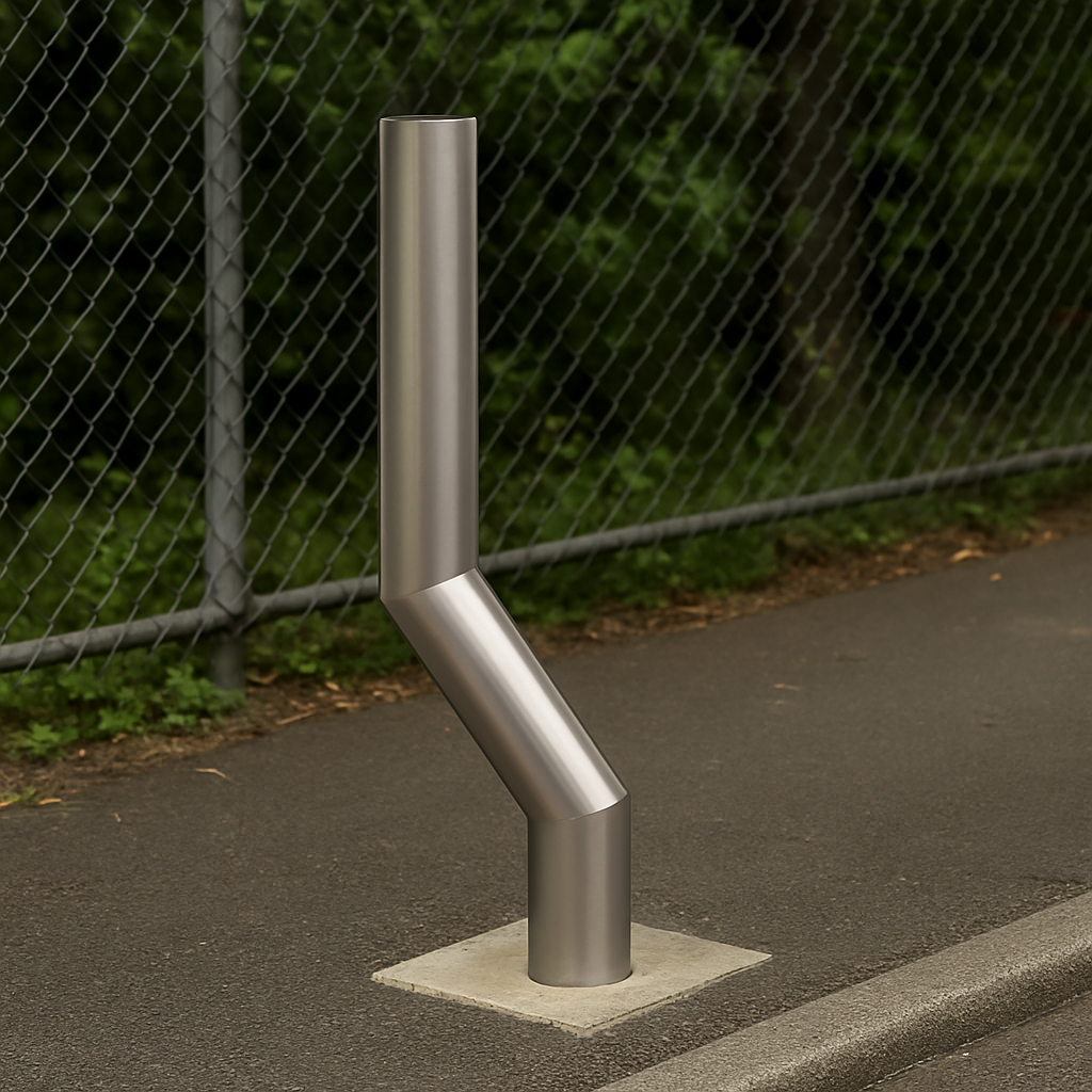 1100mm Cranked Safety Bollard – Above-Ground, Impact-Resistant Steel Barrier for Pathways & Car Parks